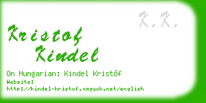 kristof kindel business card